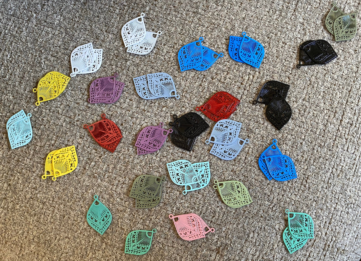 Real Pressed Flowers and Resin, Pink Metal Drop Earrings