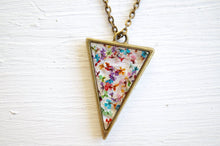 Real Pressed Flower and Resin Necklace in Party Mix (Reds, Oranges, Yellows, Greens, Blues, Purples, and Pinks Mix)
