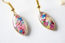 Real Dried Flowers and Resin Earrings in Gold and Party Mix