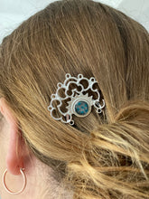 Real Pressed Flowers in Resin, Silver Hair Pin