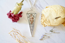 Real Pressed Flowers in Resin, Silver Necklace with Heather Flowers