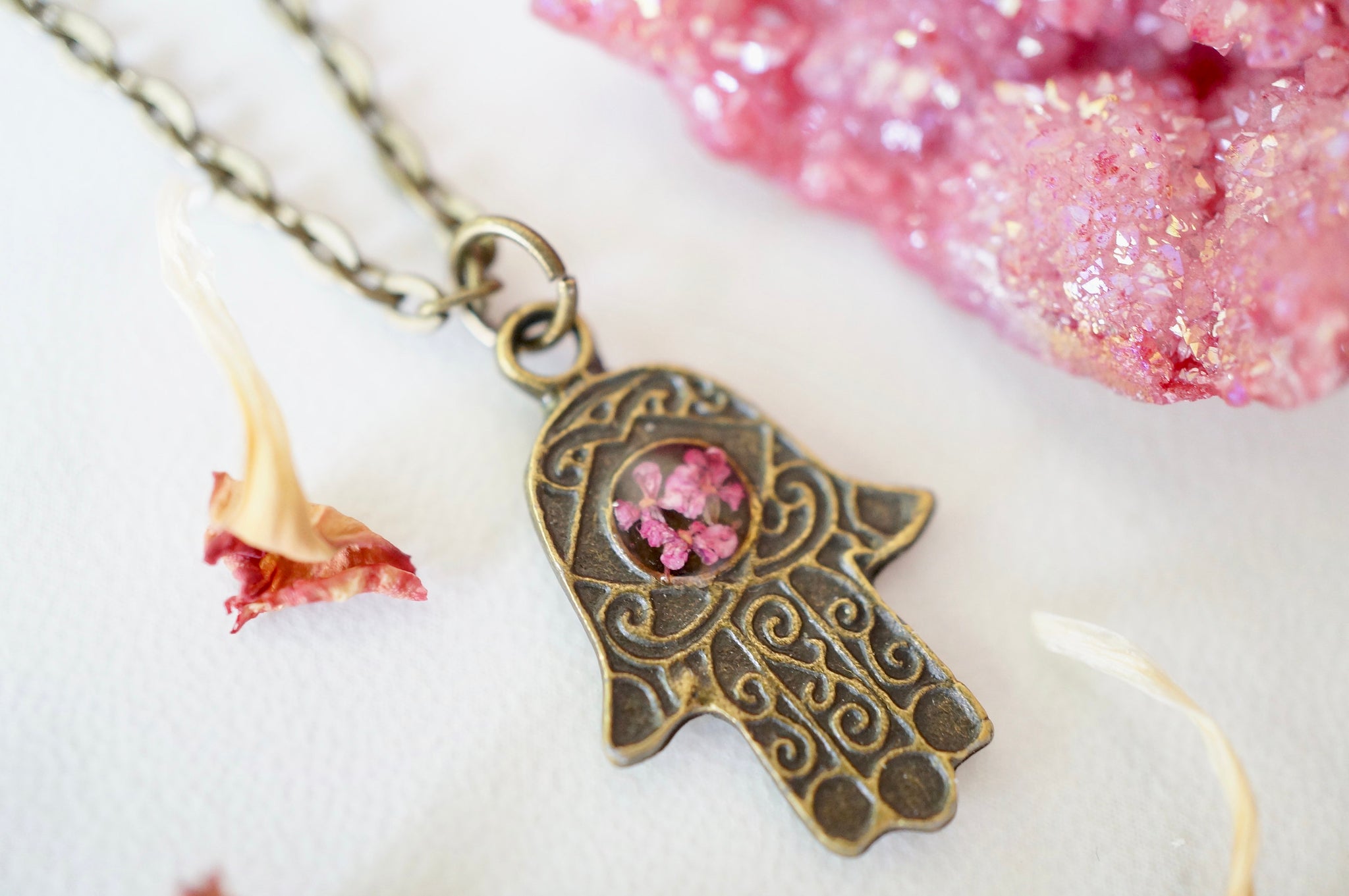 Real hamsa deals necklace