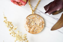 Real Pressed Flowers in Resin, Gold Mermaid Necklace