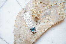 Real Pressed Flowers in Resin Necklace, Silver Heart Necklace in Teal