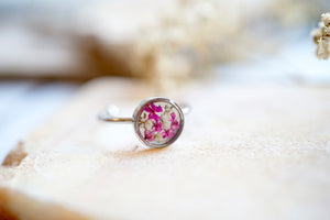 Real Pressed Flower and Resin Ring, Customizable Bands
