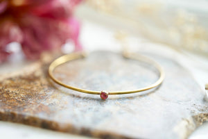 Real Pressed Flowers and Resin Adjustable Bracelet, Brass with Burgundy Flower