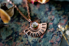 Real Pressed Flowers in Resin, Rose Gold Necklace in White - Defect
