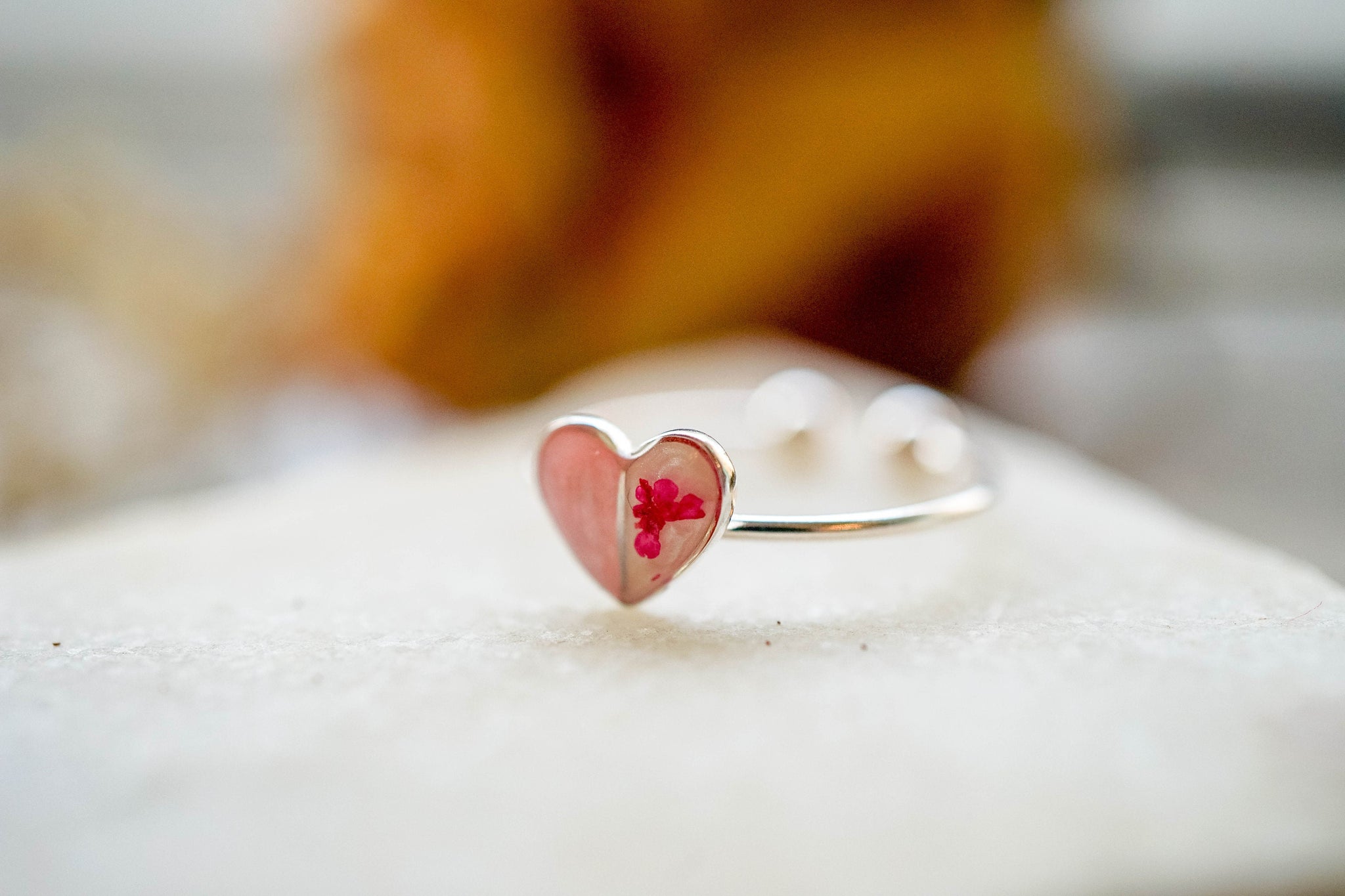 Sacred Heart Ring with Red Accent in Beaded Sterling | The Catholic Company®