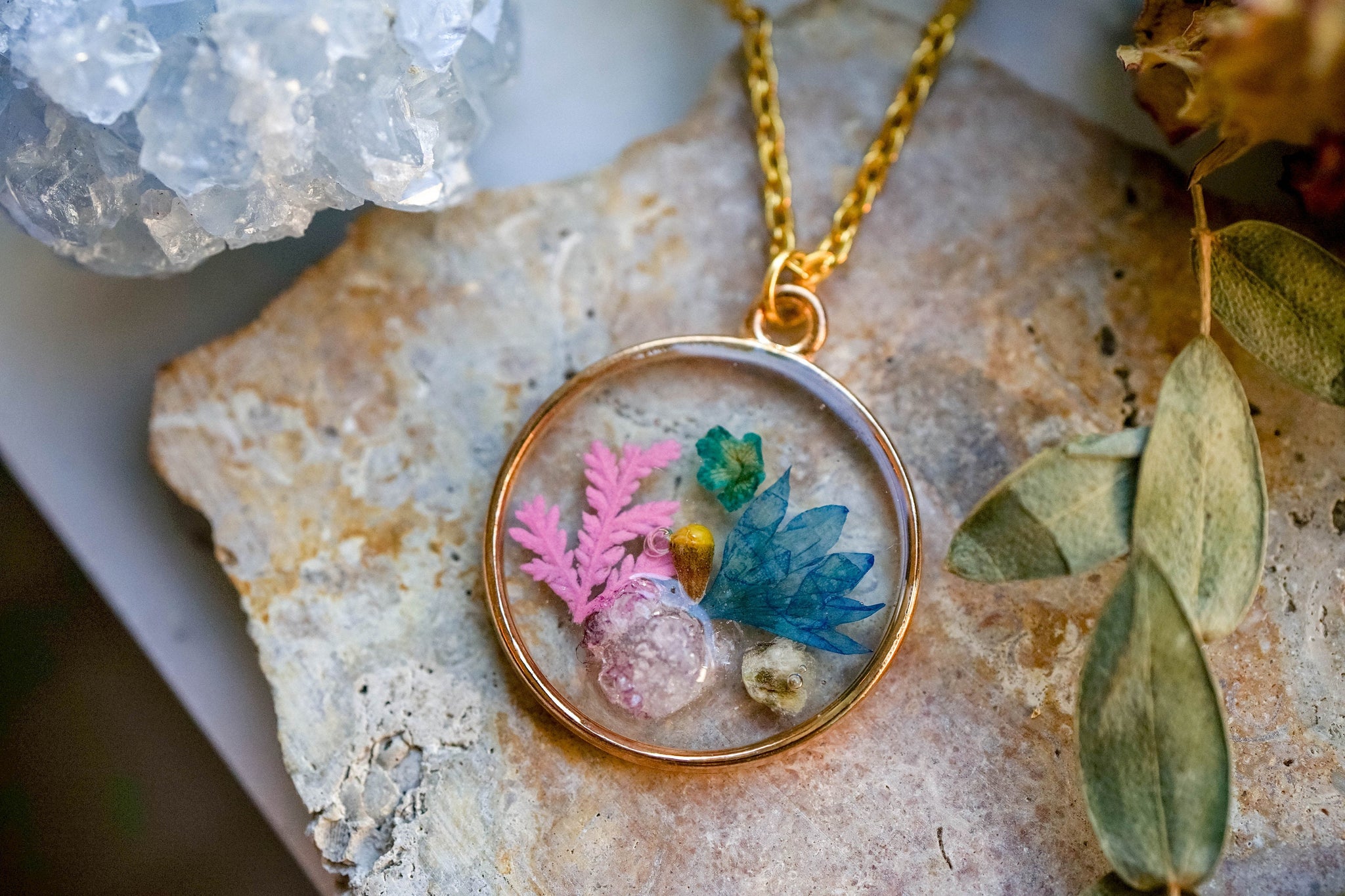 Buy Unique Resin Jewellery With Preserved Baby Flower Online –  ClassyArtZ.com